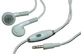White Stereo Headset with Built-in Microphone and Click / Hold Button for Apple iPhone - Ear Cusions Included (iphone not included)