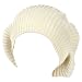 New 11" Cotton Knit Ribbed Slouchy Beret Tam Hat Ivory
