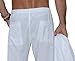 Natural Cotton Santorini Mens Drawstring Beads Long Pants (X-Large, White)