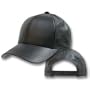 BLACK LEATHER BASEBALL CAP HAT CAPS HATS ADJUSTABLE MADE IN USA