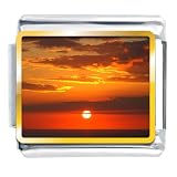 Sunset Over The Ocean Italian Charms Bracelet Link
