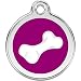 Red Dingo Personalized Diagonal Bone Pet ID Dog Tag (Large Purple)