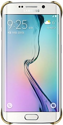 Samsung Clear Cover Protective Cover Shell Case (EF-QG925B) for Samsung Galaxy S6 Edge G925, Retail Packaging - Clear Gold