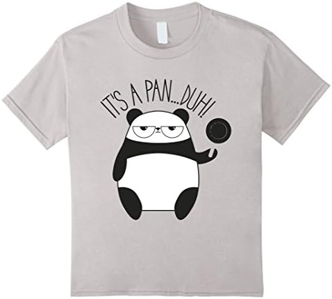 Kids It's A Pan...Duh! - Panda T-Shirt 8 Silver
