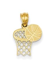 14k Basketball & Hoop Pendant