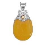 Sterling Silver Orange Calcite and Citrine Pendant By Sajen