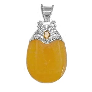 Sterling Silver Orange Calcite and Citrine Pendant By Sajen by