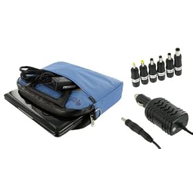 Samsung NC10-14GBK 10.2-Inch Netbook Carrying Bag and 12v Car Charger (Travel Pro Series -Blue)