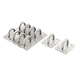 uxcell　シーリングフック　U字型　長方形型ベース　フックハンガー　シルバートーン　10個入り
