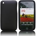 Iphone 3G S / 3GS Soft Touch Hybrid Shell Case Skin - Black With Screen Protector