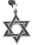 Detailed Star Of David Pewter Pendant Necklace