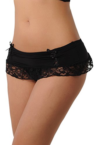 Ebony Lace Up Skirted Thong Black P183300