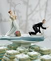 Gone Fishing Porcelain Wedding Cake Topper - Caucasian Couple