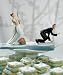 Gone Fishing Porcelain Wedding Cake Topper - Caucasian Couple
