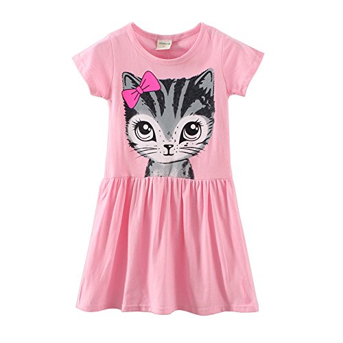 Girl's Little Puppy Print Summer Playwear Dress