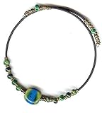 SilverChicks Choker Necklace - Blue Hue Kazuri Beads