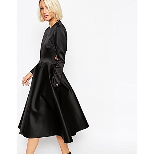 エイソス ボトムス スカート ASOS WHITE Full Skirt Dress in Bonded Sa Black [並行輸入品]
