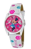 Disney Women's Minnie Mouse Flower Leather Strap Watch #41491B