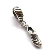 Teeny Tiny Track Shoe Sterling Silver Charm Dangle Bead European Style