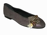 CANDACE ANG Flat w/ Detachable Stripe Pin in Grey