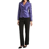 Le Suit Purple & Black 3-Button Pantsuit Le Suit Purple & Black 3-Button Pantsuit