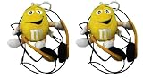 M & M's Mini Plush Radio with Headphones, YELLOW, (2 PACK)