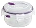 Sterilite Ultra-Seal 3 Cup Food Storage Container, See-Through Lid & Base with Sweet Plum Accents, 6-Pack