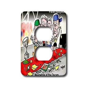 Londons Times Funny Panel Hollywood Cartoons - At The Oscars Memorial To Jack Klugman - Light Switch Covers - 2 plug outlet cover