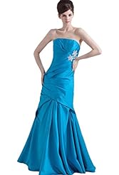 Strapless Taffeta Evening Dress/Mother-of-the-Bride Dress/Prom Dress 
