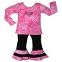 JoJo Designs 2 Piece Pink Tie Dye Crystal Heart Outfit, 12 to 18 Months
