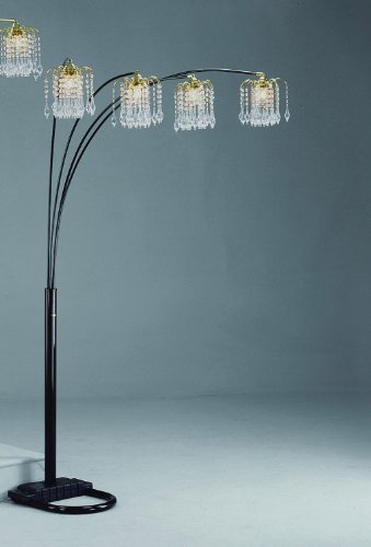 Black Rain Drop Arc Floor Lamp 91??H by Crown Mark