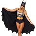 Prty Oyaip one-piece Cute Swimsuit One Piece Digital Print Backless Wetsuit Digital Printing Swimwear-Batgirl Cape