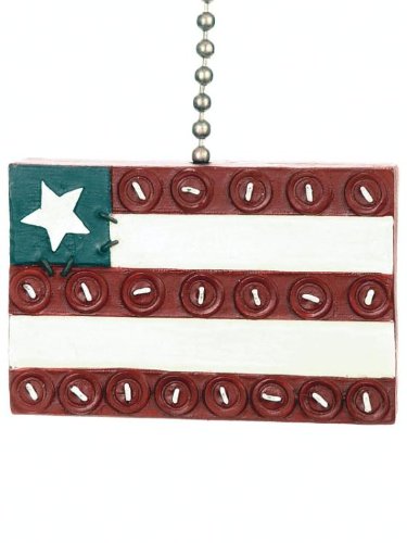 Country Rustic American Flag Fan Pull