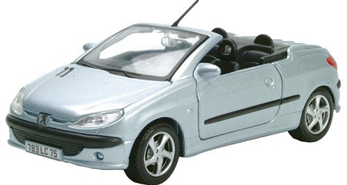 Maisto Die Cast 1:24 Scale Silver Peugeot 206cc