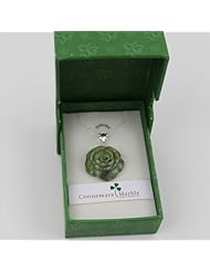 Siopa Connemara Marble Carved Rose Pendant - Guaranteed Delivery for Valentines Day
