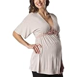 Ma Cherie Maternity Short-Sleeve Fashion Knit Top - Taupe