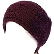 Real Long Feathers Adjustable Hand Knit Handmade Headwrap Headband Ski Purple