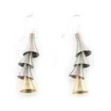 Silver and Gold Cone Earrings by Hila Rawet Karni