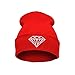 MuLuo Knitting Men Women Cap Diamond Pattern Beanies Winter Wool Hats Red