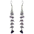 Amethyst Earrings Sterling Silver Jewelry 2.75 inches (brclts019erng)