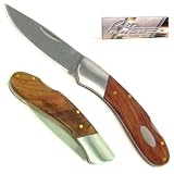 Natural Wood Single Bolster Pocket Knife - 7 inches