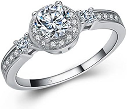 Silver Forever 925 Sterling Silver Rings Bridal Set Princess Cut Solitaire Engagement Ring with Matching Channel Wedding Band Highest Quality CZ Cubic Zirconia Size 7