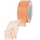 May Arts 1-1/2-Inch Wide Ribbon, Orange Sheer Pinstripes