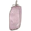 Sterling Silver Wire Wrapped Natural Pink Kuntzite 2.1x.88 inches