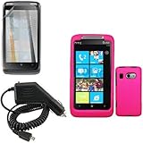 HTC Surround T8788 Combo Rubber Hot Pink Protective Case Faceplate Cover +  ....