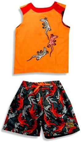 Plaid Fish - Little Boys 2 Piece Swim Set