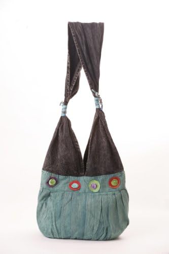 Earth Divas WCB-047 Cotton Lightweight Hobo Women's Shoulder Handbag, Torqouise