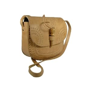 Genuine Leather Hand Tooled Southwestern Style Handbag