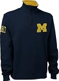 Michigan Wolverines Navy Letterman 1/4 Zip Fleece Sweatshirt
