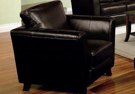 Dark Brown Bicast Leather Contemporary Design Chair